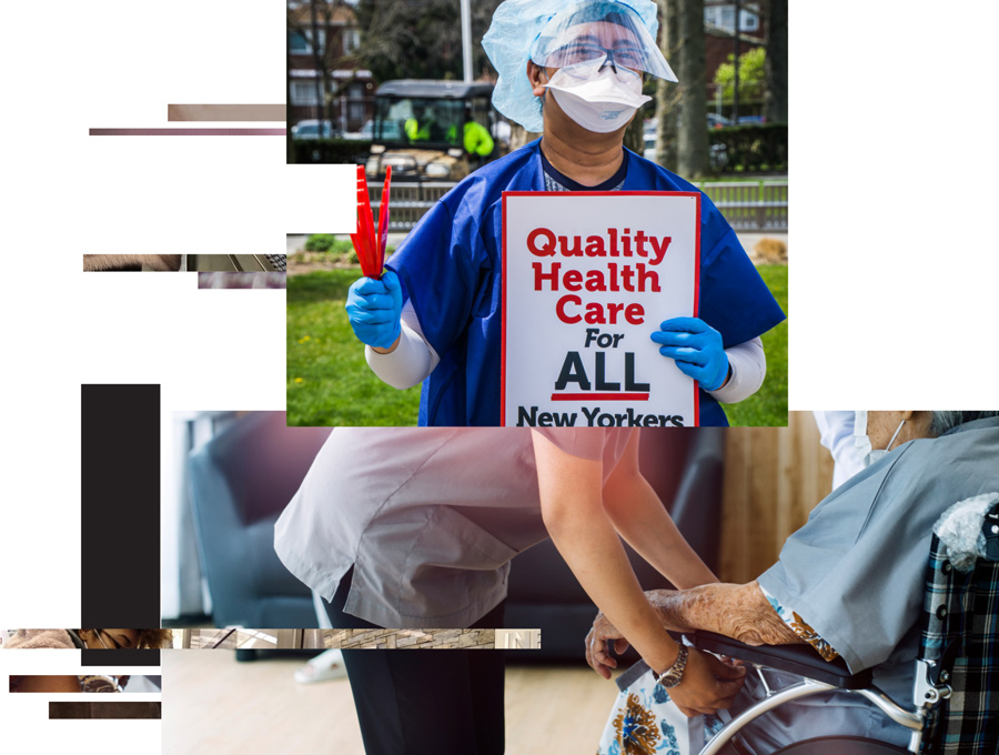 collage of images of healthcare workers