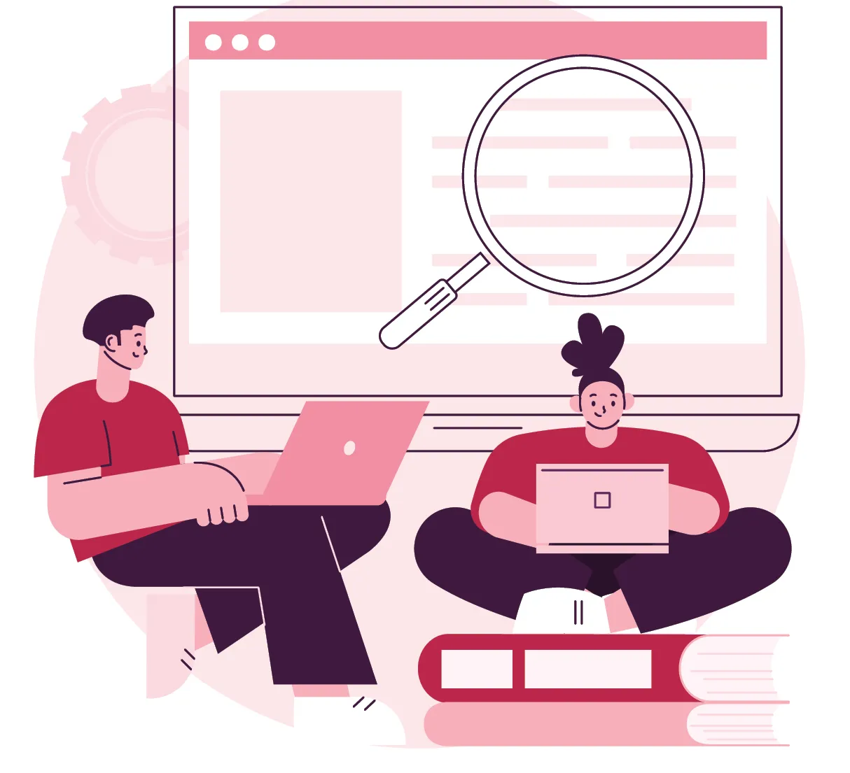 Digital illustration of online learning