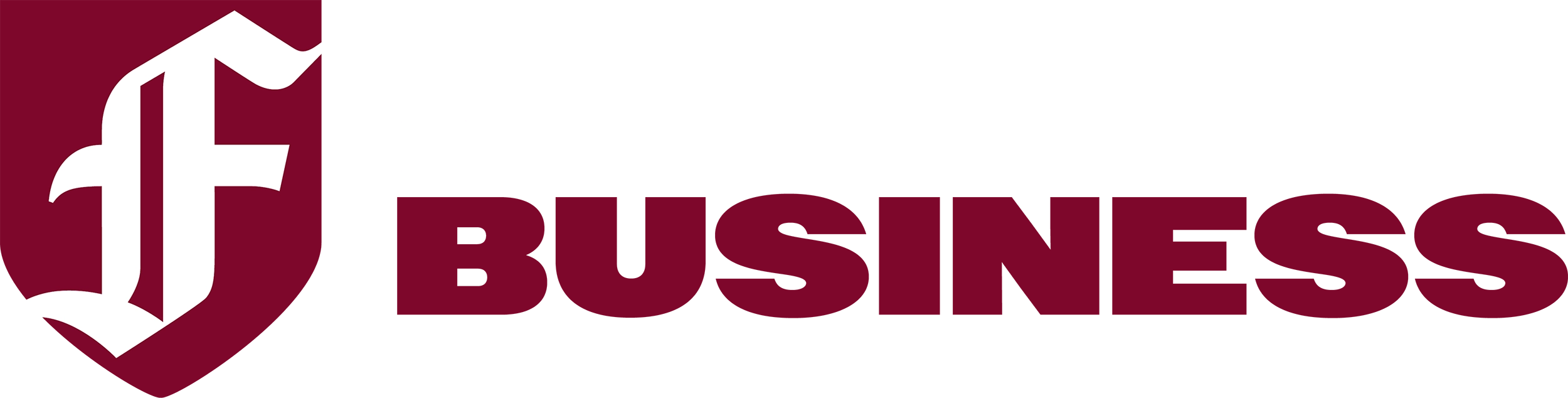 Masthead logo reading “Fordham Business” in large white and gold text on a black background, with a shield-style Fordham emblem on the left and the subtitle “For alumni, parents, and friends of the Gabelli School of Business.”